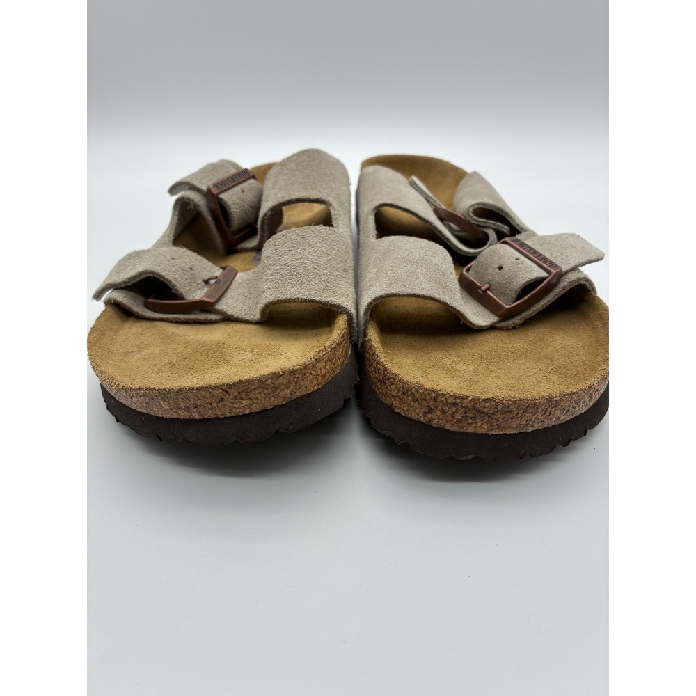 Birkenstock Arizona Soft Footbed Taupe Suede Leather Sandals Mens 43 L12 M10 - Picture 5 of 7